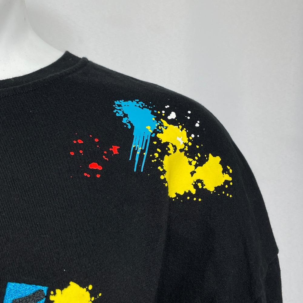 Disney Minnie Mouse Paint Splatter Embroidered Black Sweatshirt Women's 3X - Picture 3 of 11